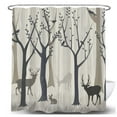 thumbnail image 2 of Forest Deer Shower Curtain, Rustic Nature Bird Cabin Camo Fabric Shower Curtains Set For Bathroom, Woodland Animal Restroom Decor Accessories With Hooks 72X 72 Inch, 2 of 4