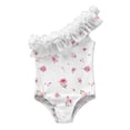 thumbnail image 4 of Fesfesfes Toddler Baby Children Girls One Piece Swimsuit Skinny Monokini Swimwear Beach Wear Bathing Suit Cute Printed One Shoulder Swimsuit, 4 of 9