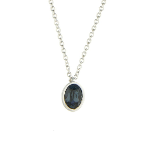 Collar para Mujer con Cristal Fino Swarovski en forma de Oval Mini– Bañado en Rodio- Collar Elegante y Brillante-Collares de Mujer de Moda- Joyería para Mujer de Moda- Regalo especial Ortiz Espinosa Temporada