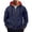 Navy, variant on Zivyakyron Casual Mens Hoodies Zip up Long Sleeve Fall Kangaroo Pocket Jacket for Men Loose Drawstring Plain Gray 3XL