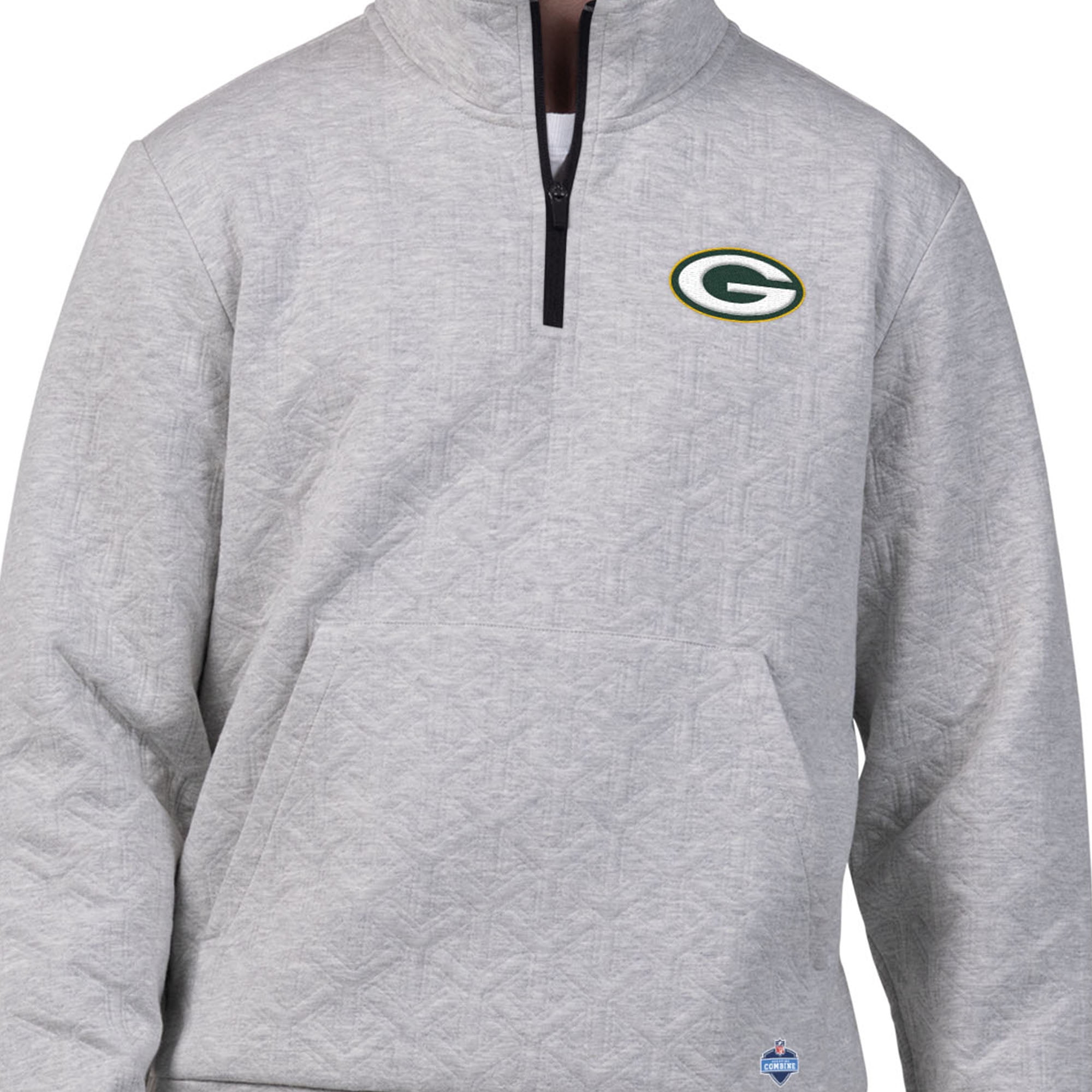 Green Bay Packers Men's NFL Combine Textured 1/4 Zip Pullover Longsleeve Fleece