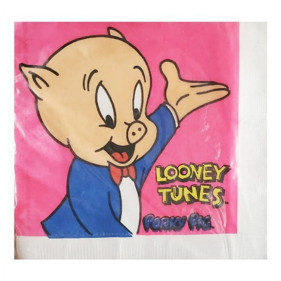 Looney Tunes Vintage Porky Pig Small Disposable Napkins, 16 Count