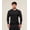 Black + Black Loge, variant on GYMS Men's Long-Sleeve Sports Fitness Quick-Dry Breathable Elastic Round-Neck Short-Sleeve Tight Training Shirt