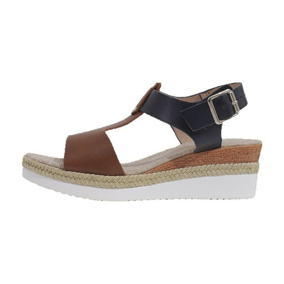 Orthopedic Platform Wedge Sandals for Women Summer Dressy Flat Open Toe Ankle Strap Espadrilles Sandals Casual Strappy Slip on Sandals Beach Boho Sandals Comfortable Outdoor Shoes