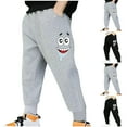 thumbnail image 4 of Odeerbi Kids Boys Girls Cotton Jogger Pants Workout Pants Child's Solid Color Athletic Pants Outside Long Pants Cute Sweatpants Kids Clothes Gray, 4 of 4