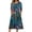 Blue, variant on Summer Dresses for Women 2026 - 3/4 Sleeve Flowy A-Line Midi with Pockets Crewneck Boho Floral, Wedding Guest ,Beige L