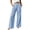 Blue wide leg palazzo pants for women a1, variant on Cagogo Women Wide Leg High Waisted Lounge Pants with Pockets Plaid Casual Palazzo Trousers Travel Work Fall Fashion Outfits Winter Clothes, Mint Green M