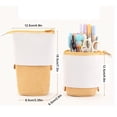thumbnail image 3 of Lksixu Telescopic Pencil Bag, Large Capacity PU Corduroy Pencil Pouch with Zipper and Compartments, Stand-Up Pen Holder Retractable Transformable Bag Stationery Storage Bag Office Supplies, 3 of 6