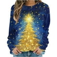 thumbnail image 2 of Elvqul Womens Shirts Christmas Tops Merry Christmas Print Crewneck Shirts for Women, 2 of 6