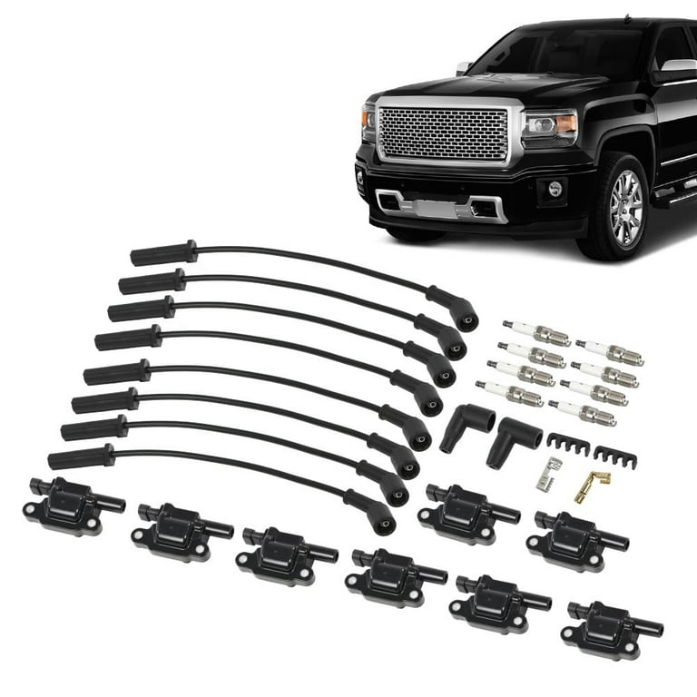 BOXI 8-Piece Ignition Spark Plug Wire Set - Fits 2000-2006 Cadillac Escalade, Chevy Silverado, GMC Sierra, Tahoe, 4.8L/5.3L/6.0L V8