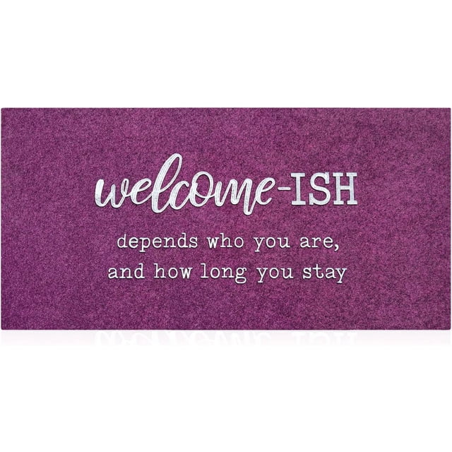 Large Welcome Mats Outdoor Front Door Mat Funny Welcome-ish Doormats Inside Outside Rug Entryway Mats 18"x47" for Laundry High Traffic Area, Low-Profile Resist Dirt Entrance Mats