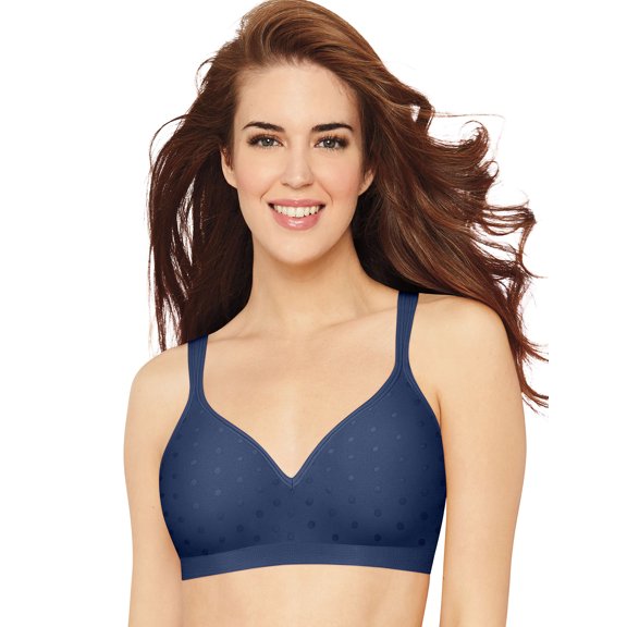 Women's Bali 3463 Comfort Revolution Wirefree Bra (In The Navy Dot 40DD)