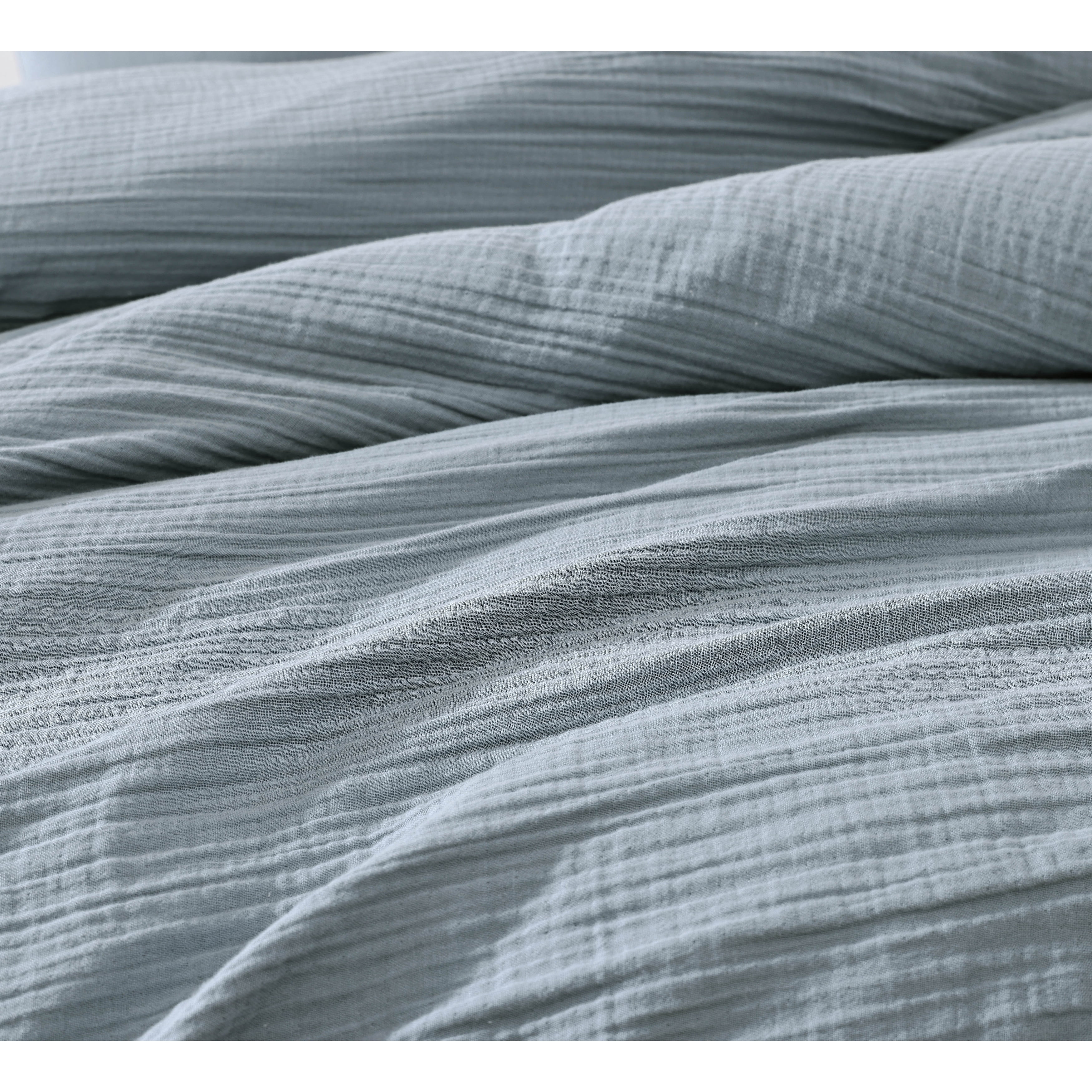 Devin Gauze 3 pc Queen Comforter Set Riverbrook Home Devin Gauze 3 pc Comforter Set Queen - Light Blue
