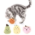 thumbnail image 1 of Neinkie 4Pcs Chat Peluche Jouets Adorable Apparence Fruit Forme Intégré dans la Cloche Fade Résistant Polyvalent Soulager l'Ennui Attrayant Cataire Peluche Chat Peluche Animaux de Compagnie Décor Poupée Fournitures pour Animaux de Compagnie, 1 of 8