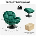 thumbnail image 6 of Velvet Swivel Accent Chair with Ottoman Set, Modern Armchair with Footrest for Living room, Reading TV Chairs for adults, Comfy Chaise Lounge Chairs with 360 Degree Swiveling for Bedroom, 6 of 6