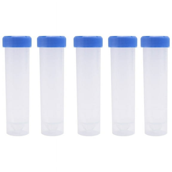 5 Pieces 50ml Plastic Transparent Centrifuge tube with scale Plastic test tube with Screw Cap,5 Pieces x 50ml Plastic Transparent Centrifuge tube with scale Test Tube,Transparent & blue