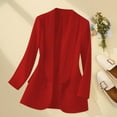 thumbnail image 2 of Htigea Dressy Suit Jacket for Women Long Sleeve Blazers Open Front Business Cardigan Office Coat Red,XXL, 2 of 7