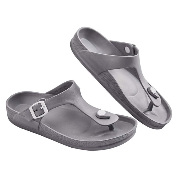 Luffymomo Comfort Footbed Eva Flip fiop Thong Sandals for Womens(7 M US Grey)
