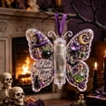 thumbnail image 3 of Halloween Cash Gift Ornament, Clear Acrylic Butterfly Design C Rolled Cash Tube Holder, with Festive Keepsake Design for Halloween Tree Mantel and Spooky Party Gifts, 3 of 6