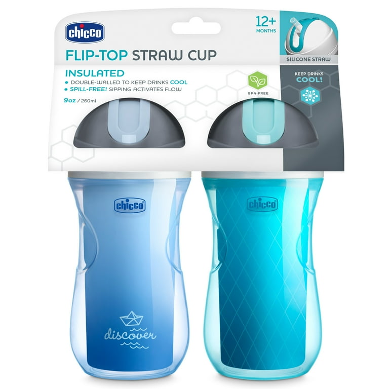 Chicco 9oz Insulated Flip-Top Straw Sippy Cup for Kids 12+ Months