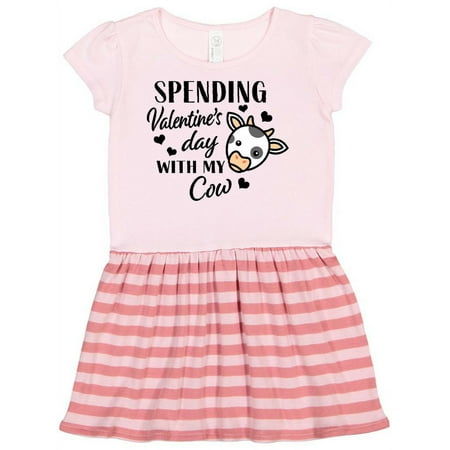 

Inktastic Spending Valentine s Day with My Cow Gift Toddler Girl Dress