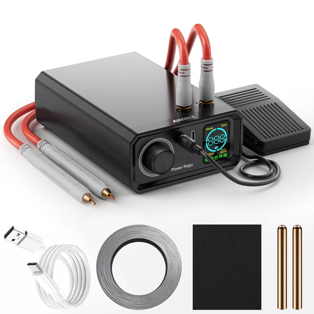 Soldador por puntos para baterías AWithZ 9000W con pedal de doble pulso