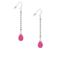 thumbnail image 2 of Delight Jewelry Hot Pink Easter Egg with Color Crystal Dots - Silver-tone Long Sparkle Dangle French Earrings, 2 of 4