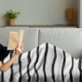 thumbnail image 3 of Modern Soft Flannel Fleece Throw Blanket, Abstract Minimalist Horizontal Paintbrush Stripes Bands Simplistic Design, Cozy Plush for Indoor and Outdoor Use, 50" x 70", Charcoal Grey, by Ambesonne, 3 of 5
