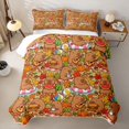 thumbnail image 2 of Erosebridal Girls Brown Capybara Quilt Full, Summer Fall Leaf Full Bedspread Sets, 3 Pieces, 2 of 7