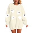 thumbnail image 4 of Towmus Women's Halloween Sweatshirt Sequin Ghost Long Sleeve Sweatshirts Lightweight Casual Pullover Tops, 4 of 5