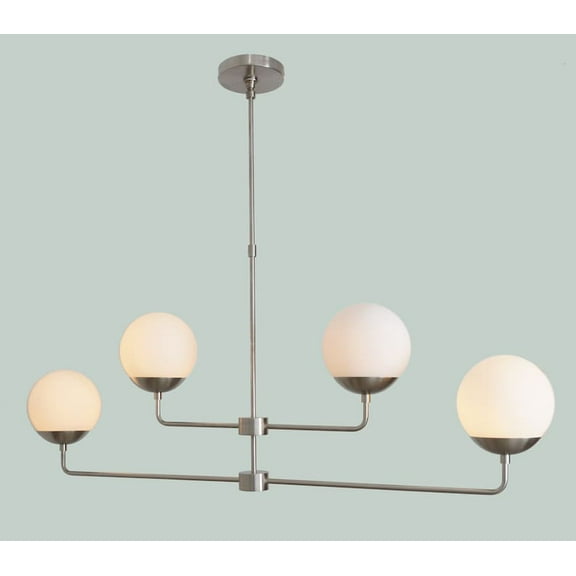 Mid Century Style Four Globe Light Brass Ceiling Sputnik Chandelier Pendant Light Fixture