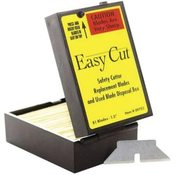 81 Easy Cut/EZ Replacement Blades for 1000, 1500, 2000 and 4000 Safety Box Cutters/Knives - Includes Disposal Unit