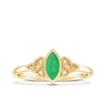 thumbnail image 4 of Rosec Jewels Natural Emerald Promise Ring with Celtic Knot - Bezel Set May Birthstone Ring - 4X8 mm - AAA Quality - Ready to Gift, 14K Yellow Gold, US 5.00, 4 of 8
