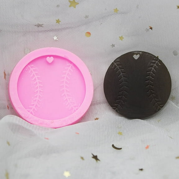 4Pcs Baseball Silicone Mold Keychain Pendant Silicone Casting Mold Epoxy DIY Mold