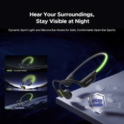 DOOGEE Bone Conduction Swimming Headphones, IP68 Waterproof Open Ear Headphones with 32GB MP3 Player, Bluetooth Audio and LED Safety Light
