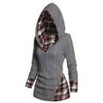 thumbnail image 2 of Patlollav Womens Hoodies Sweater Long Sleeve Hooded Lattice Splicing Pullover Sweatshirts Tops, 2 of 7