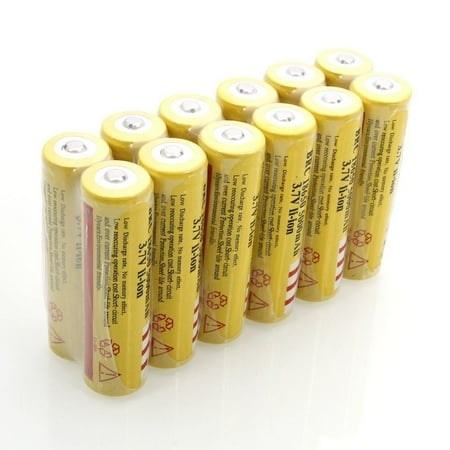 18650 Lithium Battery - Sunnice® 12Pcs 3.7V 18650 5000mah Rechargeable Lithium Battery (Yellow)