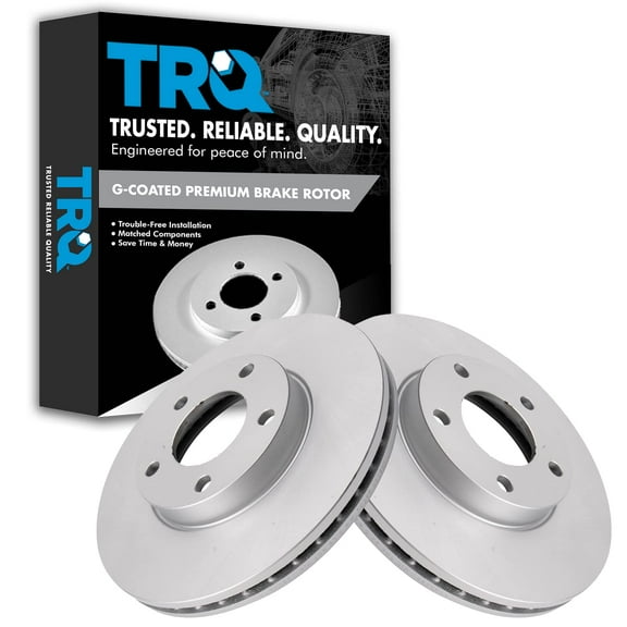 TRQ Front Brake Rotors Set Vented Premium G-Coated Fits Select 2004-2013 Mazda 3