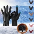 thumbnail image 2 of Aihuaihua Winter Leather Gloves for Women, Winter Warm Touchscreen Dress Gloves Lined Fashion Cycling Driving Gloves Unisex Windproof Grey, 2 of 8