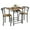 Brown Black, variant on PINDEE 3-Piece Wooden Round Table & Chair Set, Space Saving Kitchen Breakfast Nook Wood Grain Tabletop with Metal Frame and Built-in Wine Rack for Kitchen, Dining Room (Black)