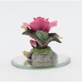 thumbnail image 3 of Ceramic Mini Marve Rose Flower on Glass Base Figurine, Gift for Her, Gift for Mom, Home Decor, 3 of 3