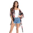 thumbnail image 3 of Women's Kimono Cardigan Short Sleeve Open Front Beach Cover Up Tops, 3 of 9