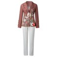 thumbnail image 1 of Gibobby Conjunto de sudadera informal para mujer Chaqueta fina informal de 2 piezas para mujer, abrigo ajustado, chaqueta de manga larga, pantalones de negoci(Caqui,M), 1 of 4