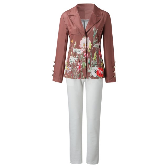 Gibobby Conjunto de sudadera informal para mujer Chaqueta fina informal de 2 piezas para mujer, abrigo ajustado, chaqueta de manga larga, pantalones de negoci(Caqui,M)