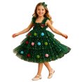 thumbnail image 2 of Kiijoy Girls Christmas Party Dresses Sleeveless Tulle Princess Dress, Green, Size 12M-6Y, 2 of 2