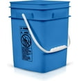 thumbnail image 4 of House Naturals 4 Gallon Square Food Grade Bucket Pail with Plastic Handles and Lid (Pack of 3) Made in USA containers (Blue/Red/White), 4 of 11