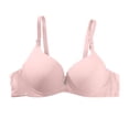 thumbnail image 4 of Tbopshirt Seamless Bras for Women Push Up Plus Size Solid Color Gathering Back Buckle Breathable Adjustable Shoulder Straps Shaping Double Breasted Everyday Bras, 4 of 4