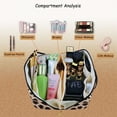 thumbnail image 4 of Bolsa de viaje cosmética para mujer, bolsa de cosméticos de gran capacidad con estampado de leopardo, abre bolsas de maquillaje planas, 4 of 5
