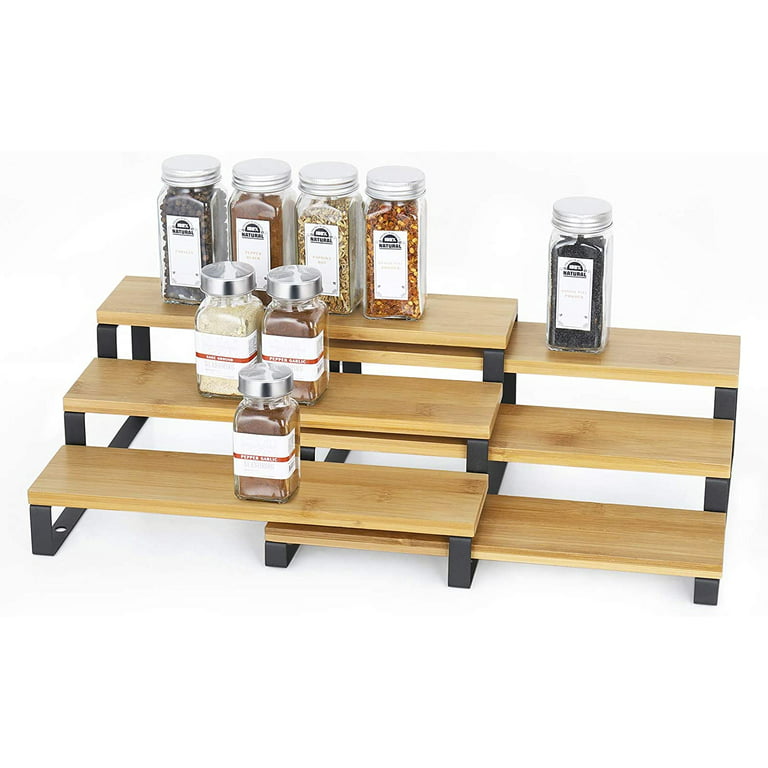 Storage Solutions 3-Tier Adjustable Kitchen Spice Rack Stand - Vysta Home