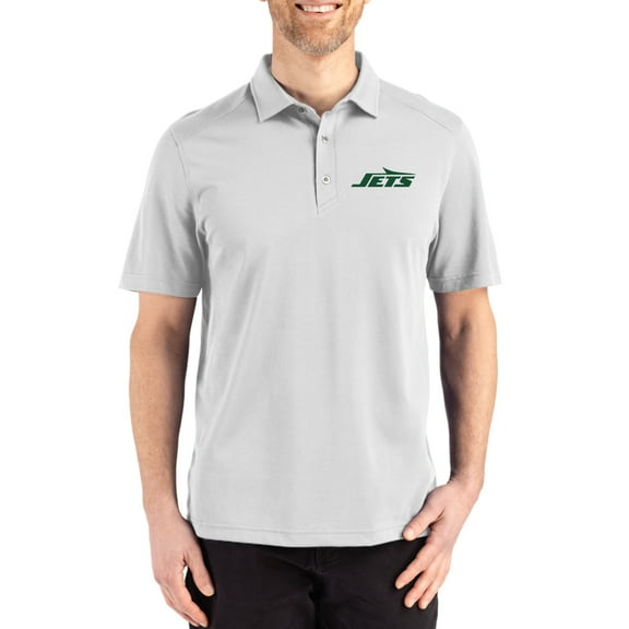 Men's Cutter & Buck Gray New York Jets Big & Tall Advantage Refresh Epic Confidence Recycled Tri-Blend Pique Polo